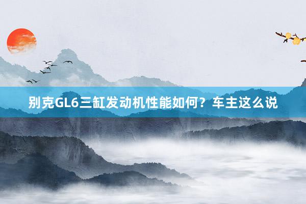 别克GL6三缸发动机性能如何？车主这么说